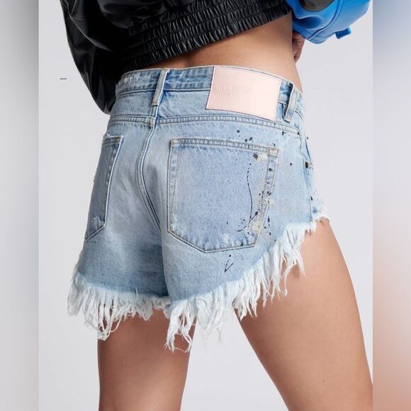 Free People One Teaspoon Fleetwood Artiste Rollers Denim Shorts Size 25 - Picture 4 of 9